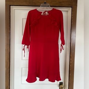 Red ruffle dress